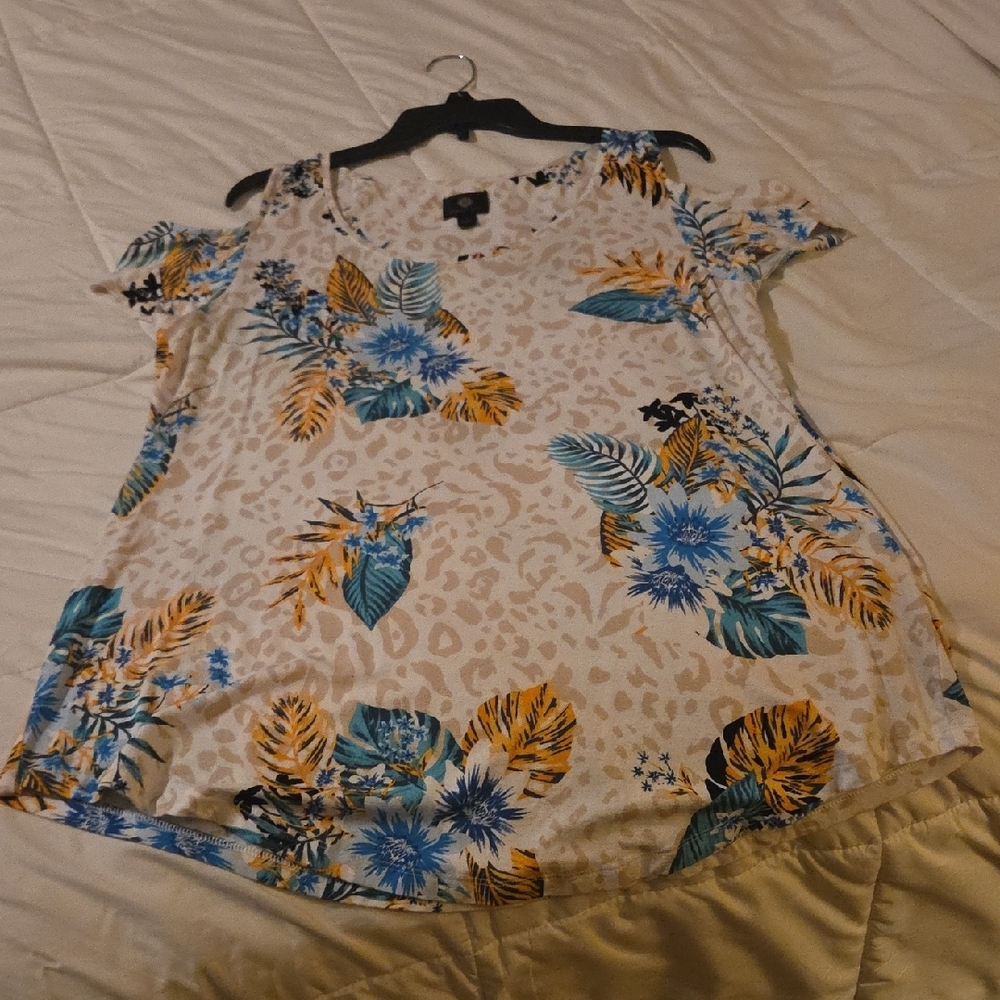 Floral Print Women's Cold ShoulderTop